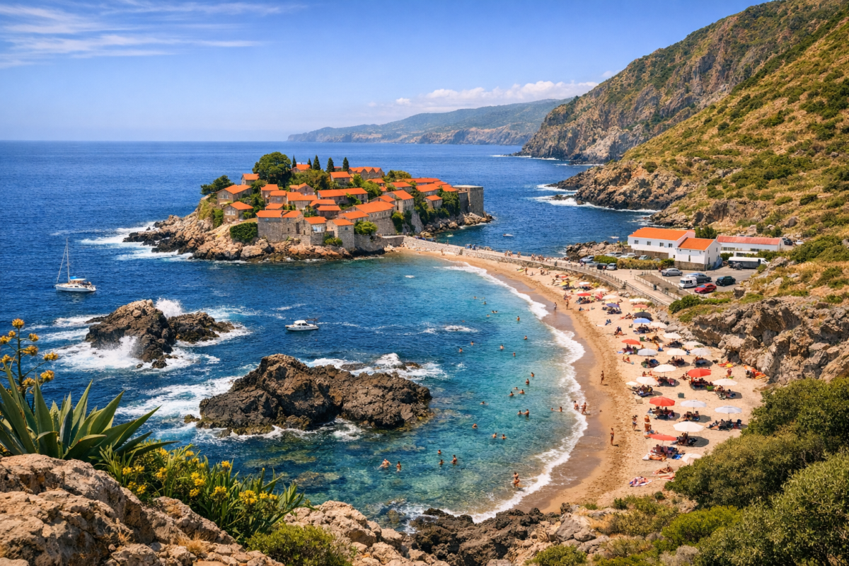 Volcanic cliffs and natural ocean thermal pools at Ponta da Ferraria, São Miguel, Azores, Portugal.
